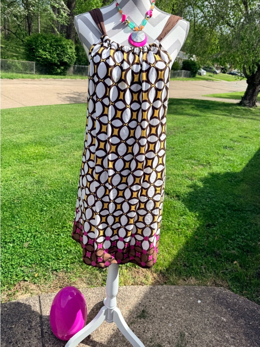 MAX STUDIO 100%cotton midi Dress Sz.L EUC Y2K